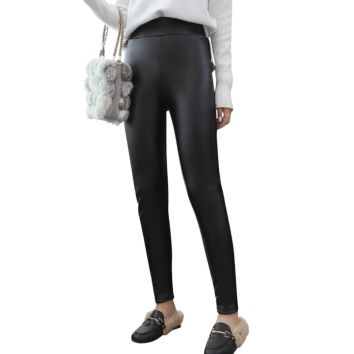 Warm and Thick High-Waisted Leggings for Women. Warm Black One-Piece Leggings