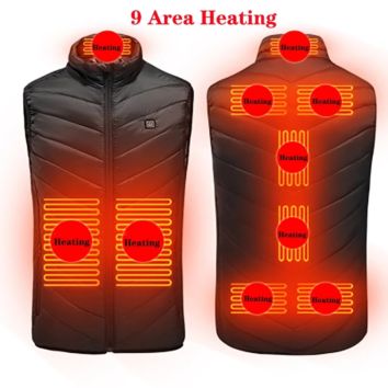 Washable Unisex Heating Vest for Men Women Lightweight Usb Electric Heated Vest for Outdoor Activities with 9 Heating Zones