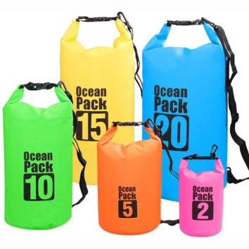Waterproof Dry Bag, Floating 2L 5L 10L 15L 20L 25L 30L Pvc Tarpaulin Duffle Ocean Pack Waterproof Backpack Dry Bag