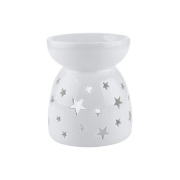 Wholesale White Custom Pattern Ceramic Tea Light Aroma Oil Burner