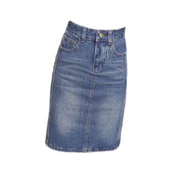 Wholesales Ladies Denim Jeans Skirt Knee Length Long Women Skirt and Top Set Short Jean Skirts for Ladies