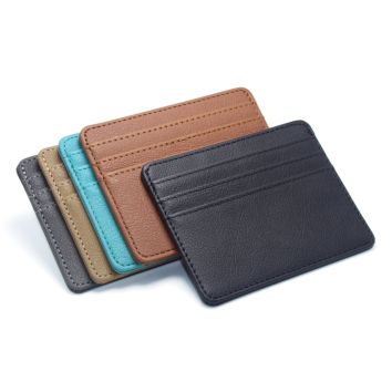 Wholesales Simple Design Bank Credit Card Box Wallet Slim Card Case Cover Bag Unisex Leather Credit Card Holders