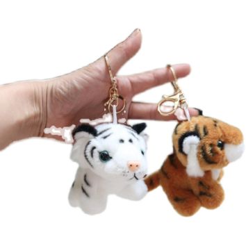 Wild Animal Tiger Plush Toy Keychain Stuffed Animal Keychain Toy Promotional Gift