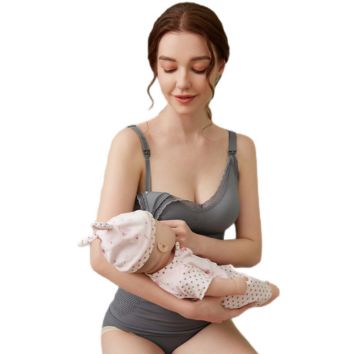 Woman Lace Nursing Tank Top Sleeveless Nursing Vest Breast Feeding Chest Pad Convenient Wirefree Nursing Tops Feeding Maternity