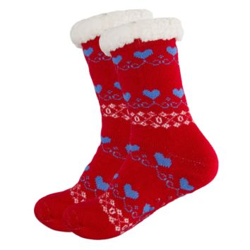 Woman Women Ladies Christmas Knitted Indoor Floor Home Lounge Slipper Socks Plush Sherpa Lining Warm Thermal Socks