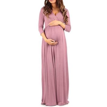 Women Pregnancy Clothes Maternity Maxi Dress