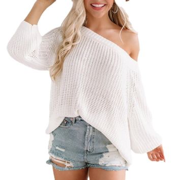 Women Sell Style plus Size Pullover Long Sleeve Knit Sweater Pullover Knit Top