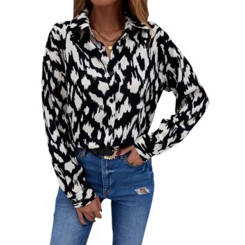 Womens Autumn Long Sleeve Printed Shirt