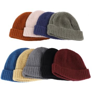 Womens Beanie Hat Warm Autumn Women Wool Knit Beanie Cap Cuff Beanie Watch Cap for Girls Spring Skull Hats for Female Bonnet