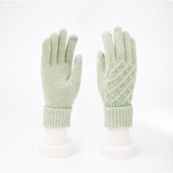 Women's Cashmere Imitation Wool Knitted Gloves Warm Thick Touch Screen Gloves Solid Mittens for Mobile Phone Tablet Pad