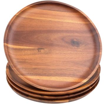 Wood Food Serving Charger Plate Restaurant Hotel Snack Plate round Wood Plate