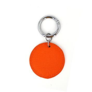 Ysure Saffiano Leather Gift Keychain, Circle Keyring,Leather Promotion Gift Keys Chain Holder