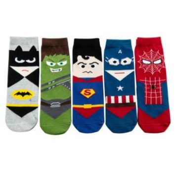 Yueli Design Cotton Marvel Super Hero Socks Bat Man Kids Socks