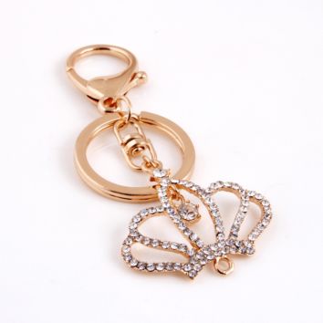 Z004 Mini Queen Crown Keychain Women Silver Rhinestone Keychains Style Car Key Chain