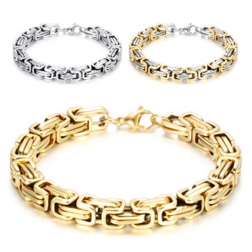 Zhongzhe Jewelry Stainless Steel Braided Chain Mens Byzantine Chain Bracelet, / Accept