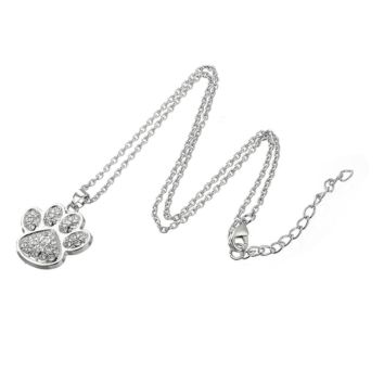 Zinc Alloy Cute Animal Pet Dog Paw Footprint Pendant Necklace Women Jewelry