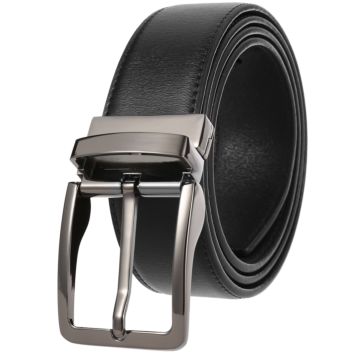 Zk707-3 Zinc Alloy Pin Buckle Genuine Leather Belt for Men