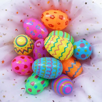 36Pcs/Set Printed Easter Eggs 6X4Cm Openable Easter Eggs Can Fill Toys/Candy Surprise Egg