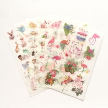 6Pcs Sheets Unicorn Flamingo Washi Sticker Customized Washi Sticker