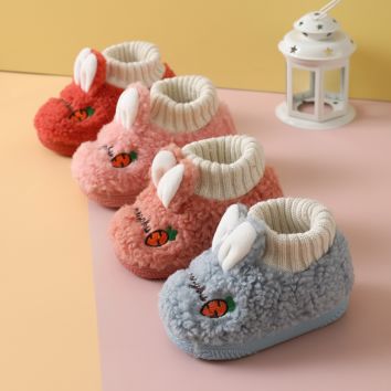 Autumn and Children Cotton Shoes Rabbit Ears Children Non-Slip Wear-Resistant Warm Baby Shoes Toddler Sho
