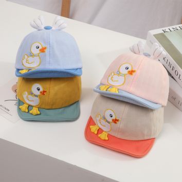 Baby Soft Rim Cartoon Duck Baseball Cap Spring Kids Hats Girls