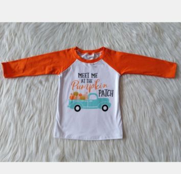 Casual Boy's T-Shirts Pumpkin Patch Design Baby Girls' T-Shirts Long Sleeve Halloween Kids Tshirt Clothes