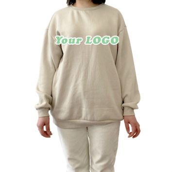Casual Comfortable Blank Fleece Pullover Long Sleeve Crewneck Sweatshirt Womens Workout Sweatshirt