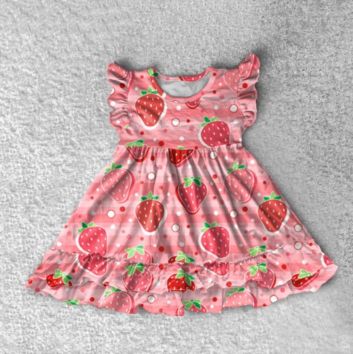 Casual Dress Girl Ruffle Dress Cow Farm Printed Baby Girl Dresses