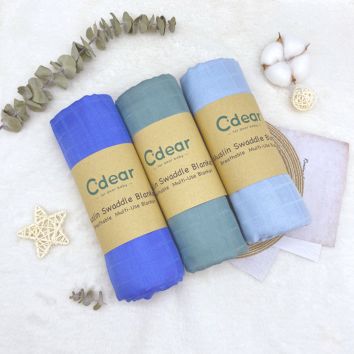 C'dear Design Baby Towel Muslin 120*120Cm Organic Bamboo Blankets for Newborns Muslin Swaddle Cotton Muslin Fabric
