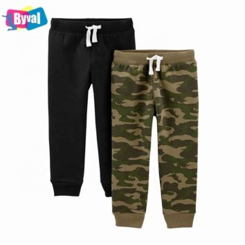 Children Black Kids 100% Cotton Sweat Jogger Pants with Side Pockets Toddler Boys' Fleece Jogger Pants for Boy Kids