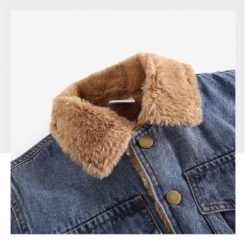 Children's Autumn/ Boys' Fleeced Denim Coat