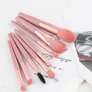Cosmetic Make up Brush Set Synthetic Private Label Beginner Mini Makeup Brush 8Pcs Pink Cosmetic Brush Set