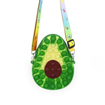 Cute Fruit Messenger Bag Fidget Toys Push Bubbles Silicone Purse Stress Relief Toys