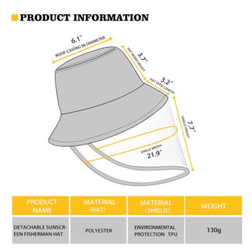 Detachable anti Spitting Saliva Splash Full Face Protective Bucket Hat with Face Shield