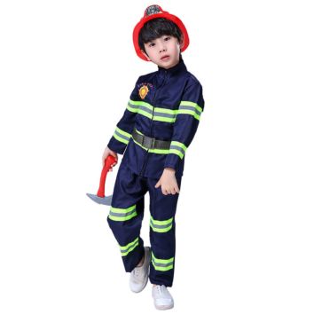 Direct Supply Funny Fireman Sam Character Cosplay Kids Firefighter Child Costume with Accessories