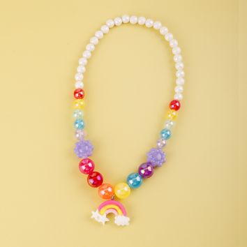 Elegance Cute Kit Gift Jewelry Necklace Bracelet Set for Kids Dress up Pretend Play Party Toddler Costume Princess Necklace