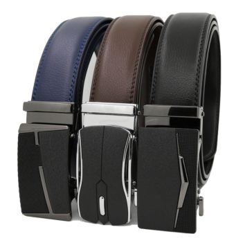 Genuine Leather Belt Man's Automatic Belts for Men Cow Hide Can Print Logo Ratchet Belt