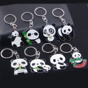 National Treasure Cute Panda High End Metal Promotional Made Metal Panda Keychains