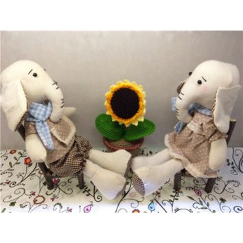 Plush Elephant Bunny Plush Toys Fabric Rabbit Doll with for Babi Girl Gift