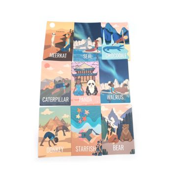 Printed Kids Partner Yoga Card Game Deck