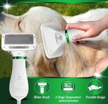 Professional Pet Grooming Brush Tool 2 In1 Dog Hair Comb Brush with 2 Gear Temperature for Cat Dogs with Different Size