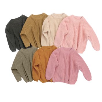Rts Cardigan Autumn Toddler Solid Plain Kids Cute Baby Girls' Knitted Pullovers Sweaters
