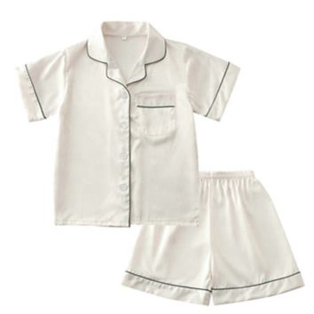 Satin Pajamas Set Kids Size Pyjamas Sleepwear for Child Silk Nighty 6028
