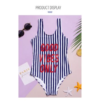 Striped One Piece Baby Swimsuit Print Bikini