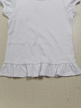 Girls Blank Puffy Sleeves T Shirts Baby Girl Clothes Tees Tshirts Puff Sleeves Girls White Ruffle Bottom Short Sleeve Shirts