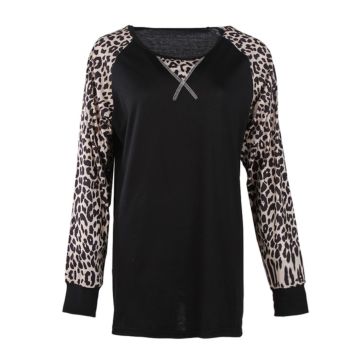 Leopard Women Long Sleeve Casual Polyester Shirt