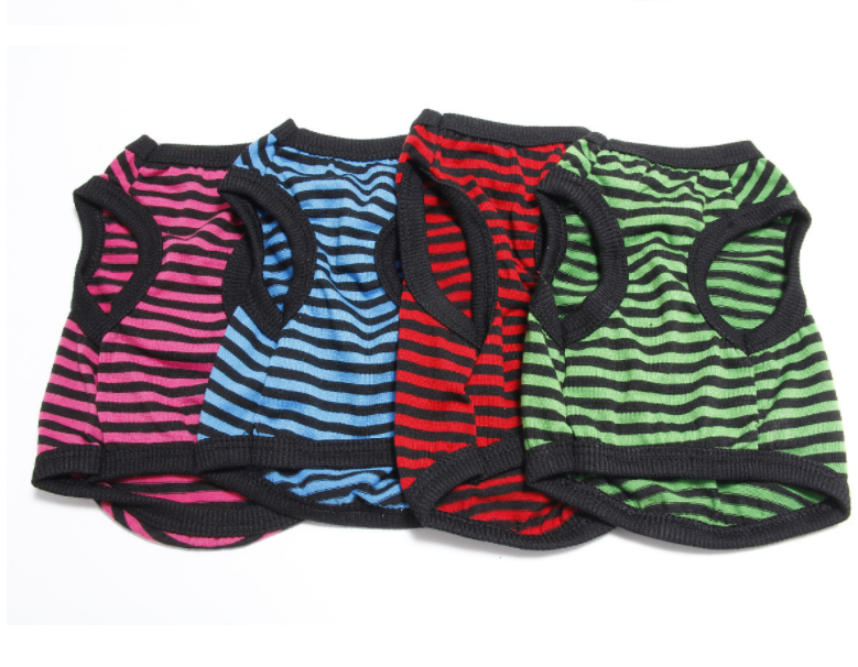 Pet Vest Color Stripe Clothing Dog T-Shiirt