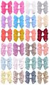 2Pcs/Pair 24 Colors Vintage Linen Fabric Bow Hair Clip Korean Headwear Ponytail Clip Simple Fabric Girl Hair Bows