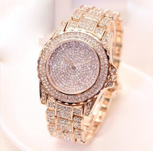 Luxury Bling Bling Jewelry Crystal Diamond Rhinestone Women's Watch