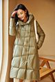 Cream Color Retail Stock a Lot Womens Quilted Long White Duck down Puffer Jacket